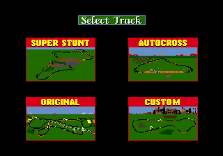 Race Drivin' (Genesis) screenshot: Tracks available
