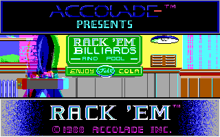 Rack 'Em (DOS) screenshot: Title