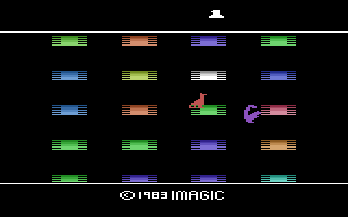 Quick Step (Atari 2600) screenshot: Imagic logo and game demo