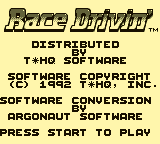 Race Drivin' (Game Boy) screenshot: Title Screen