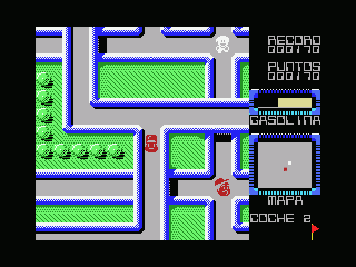 Race City (MSX) screenshot: Collect the white objects