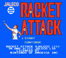 Racket Attack (NES) screenshot: Title Screen