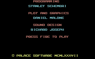 Rad Warrior (Commodore 64) screenshot: Game credits