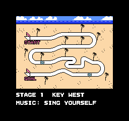 Rad Racer II (NES) screenshot: Each level begins with an overview of the track