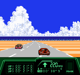 Rad Racer II (NES) screenshot: Racing!