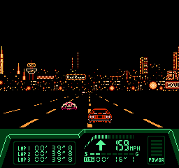 Rad Racer II (NES) screenshot: Avoid the oncoming traffic