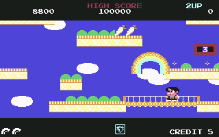 Rainbow Islands (Commodore 64) screenshot: Got one emerald