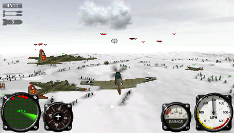Air Conflicts: Aces of World War II (PSP) screenshot: Multiple targets during a bomber escort mission