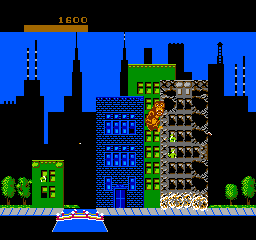 Rampage (NES) screenshot: ... until they fall down