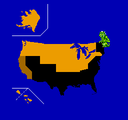 Rampage (NES) screenshot: Destruction all across the USA...