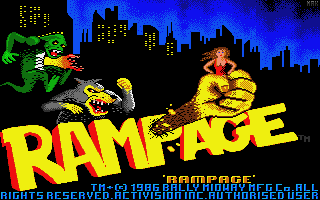Rampage (Atari ST) screenshot: Title screen