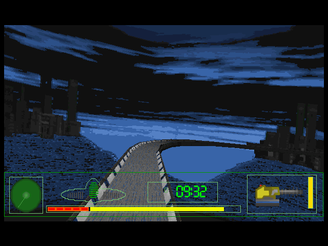 Zone Raiders (DOS) screenshot: Flying... (SVGA resolution)