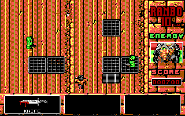 Rambo III (DOS) screenshot: some containers can be searched. - EGA