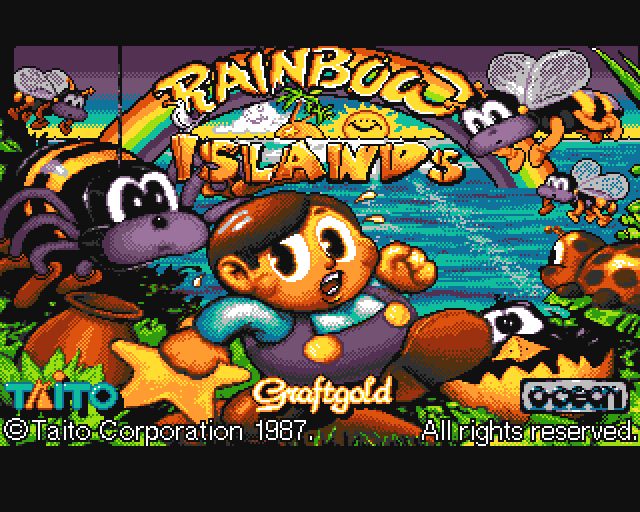 Rainbow Islands (Amiga) screenshot: Title screen #1
