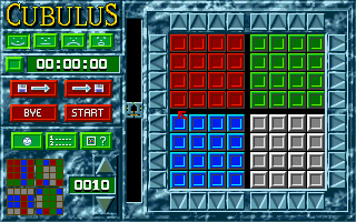 Cubulus (DOS) screenshot: Main menu & Playfield