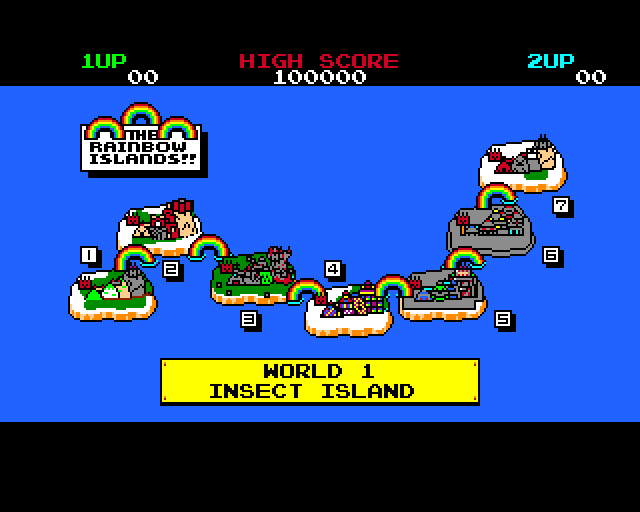 Rainbow Islands (Amiga) screenshot: Level overview