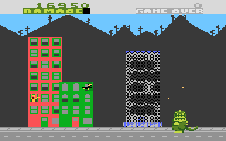 Rampage (Atari 7800) screenshot: A building crumbles...