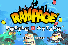 Rampage Puzzle Attack (Game Boy Advance) screenshot: Title screen