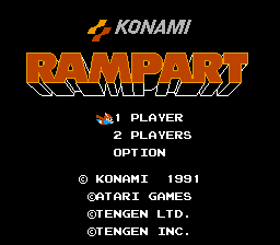Rampart (NES) screenshot: Title Screen (Japan)