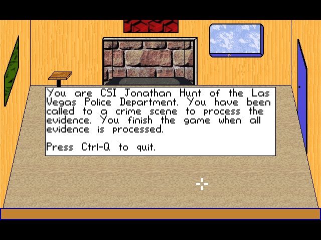 CSI Hunt 1 (Windows) screenshot: The introduction. There is no main menu or title screen.