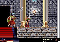 Rastan (DOS) screenshot: End of Level 1 boss