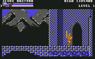 Rastan (Commodore 64) screenshot: Entering a building