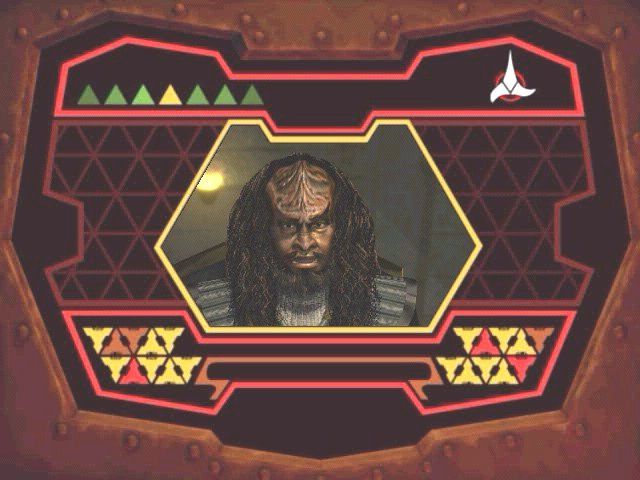Star Trek: The Next Generation - Klingon Honor Guard (Windows) screenshot: Kurn, Worf's brother, provides you with sarcastic mission briefings while expressing his distaste for pretty much everybody and everything
