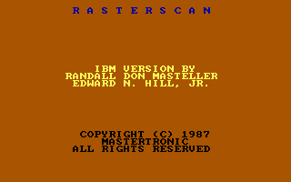 Rasterscan (PC Booter) screenshot: Title screen