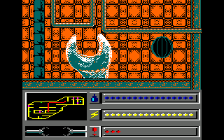 Rasterscan (Amstrad CPC) screenshot: Dead end...or can I use that wrench to get out of here?