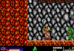 Rastan (DOS) screenshot: Getting the axe