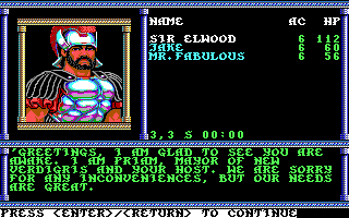 Secret of the Silver Blades (DOS) screenshot: in the beginning...