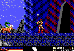 Rastan (DOS) screenshot: Entering the first castle