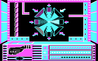 Rasterscan (PC Booter) screenshot: Attempting to solve a puzzle (CGA)