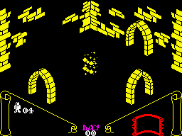 Knight Lore (ZX Spectrum) screenshot: Beginning a new game.