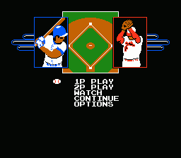 R.B.I. Baseball 2 (NES) screenshot: Main menu