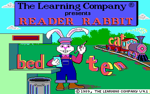 Reader Rabbit (DOS) screenshot: Title screen (EGA)