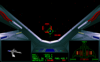 XF5700 Mantis Experimental Fighter (DOS) screenshot: Enemy locked ...