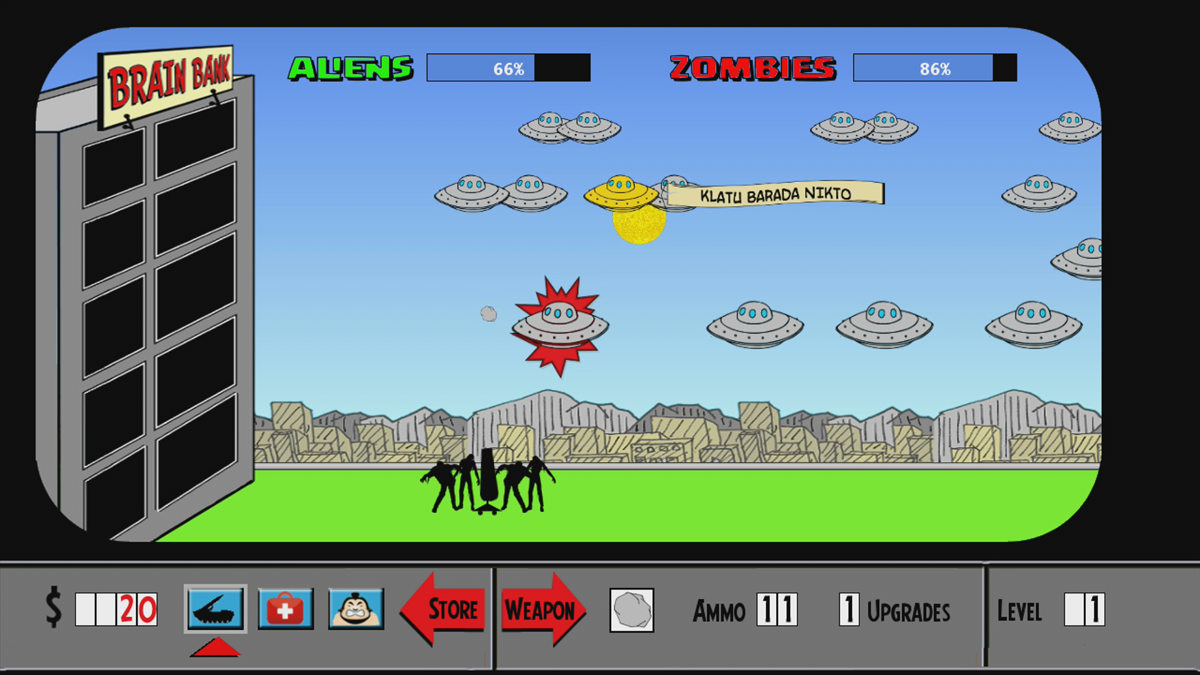 Screenshot of Zombies Hate Aliens! (Xbox 360, 2011) MobyGames