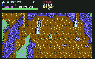 The Real Ghostbusters (Commodore 64) screenshot: Stage 3