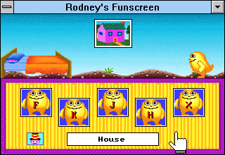 Rodney's Funscreen (Windows 3.x) screenshot: Alphableeps