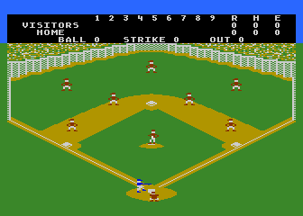 RealSports Baseball (Atari 5200) screenshot: The view of the field