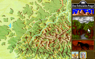 Realms of Arkania: Star Trail (DOS) screenshot: Travelling
