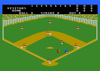 RealSports Baseball (Atari 5200) screenshot: Running to first base...