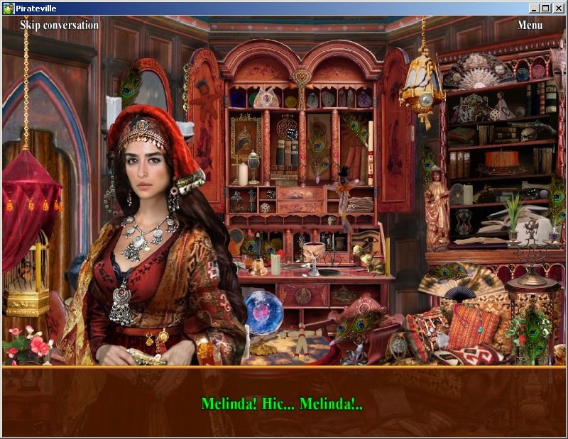 Pirateville (Windows) screenshot: Can't really talk until you sober up