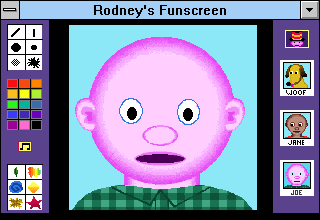Rodney's Funscreen (Windows 3.x) screenshot: Joe portrait