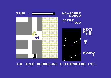 Radar Rat Race (Commodore 64) screenshot: Yum yum
