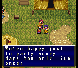Terranigma (SNES) screenshot: This is the kind of philosophy that must have caused this world to submerge the first time around