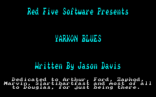 Yarkon Blues (Amstrad CPC) screenshot: Title Screen