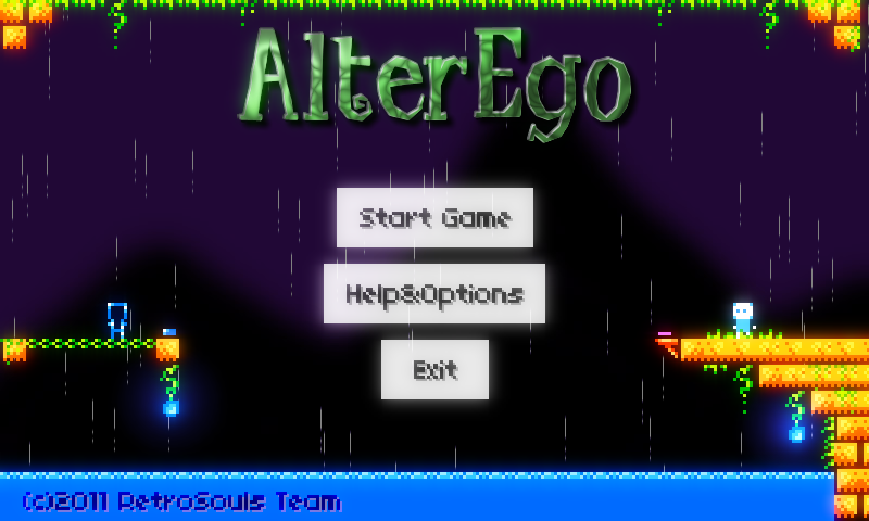 Alter Ego (Windows) screenshot: Title and main menu