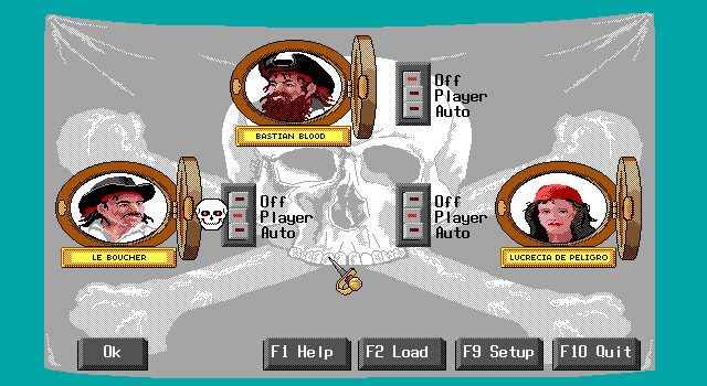 Redhook's Revenge (DOS) screenshot: players selection